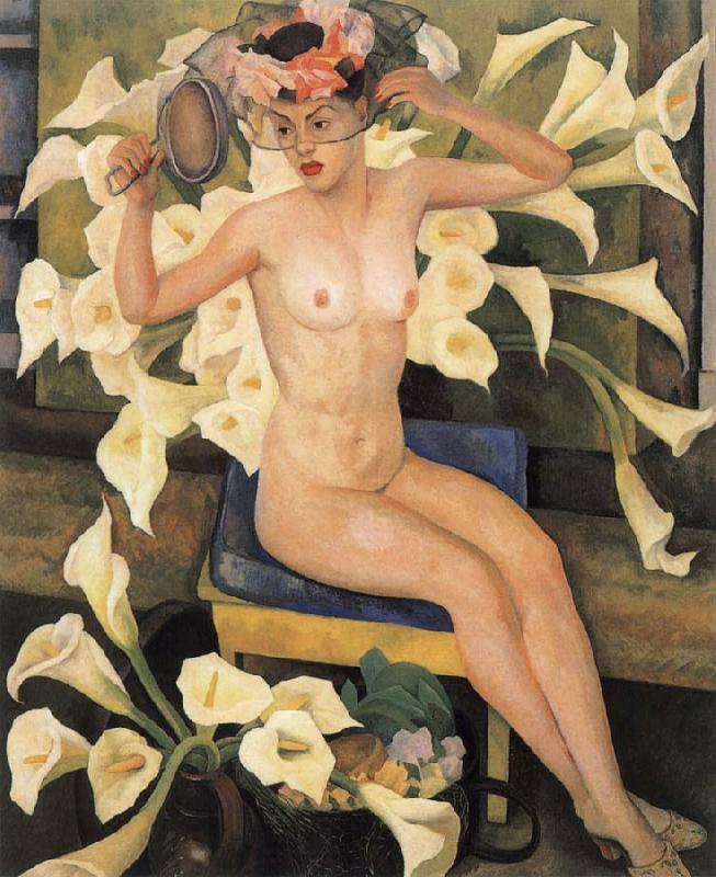 Diego Rivera Nude and flower oil painting image
